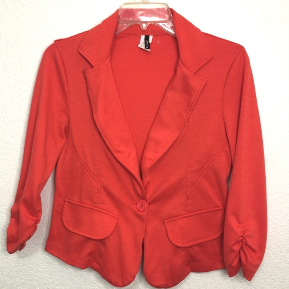 Kelly & Chy Coral Notch Collar One Button Blazer Size Large